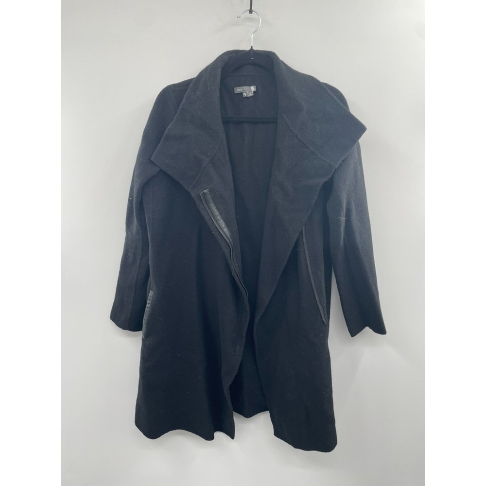 Vince Coat Jacket Women's Small Black Wool Button Long Sleeve Winter Outdoor